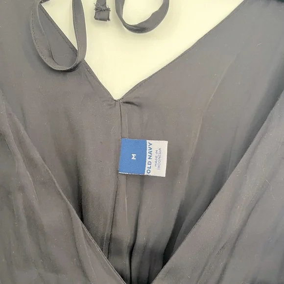 Old Navy Black Silky Dress with Pockets in Size Medium - Picture 3 of 5